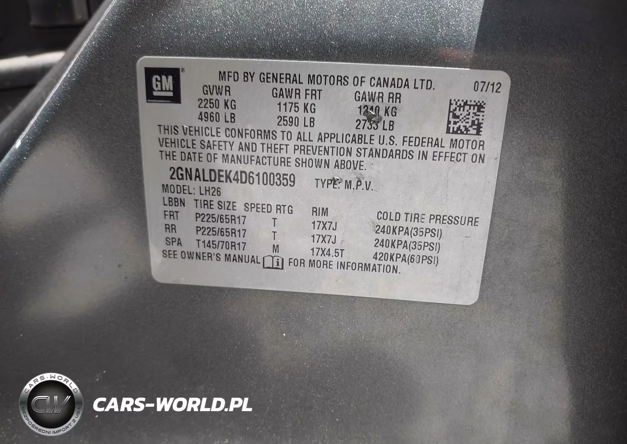 2013 Chevrolet Equinox Lt VIN:2GNALDEK4D6100359 - 9