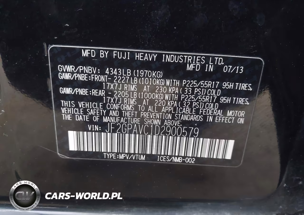 2013 Subaru Xv Crosstrek 2.0I Premium VIN:JF2GPAVC1D2900579 - 9