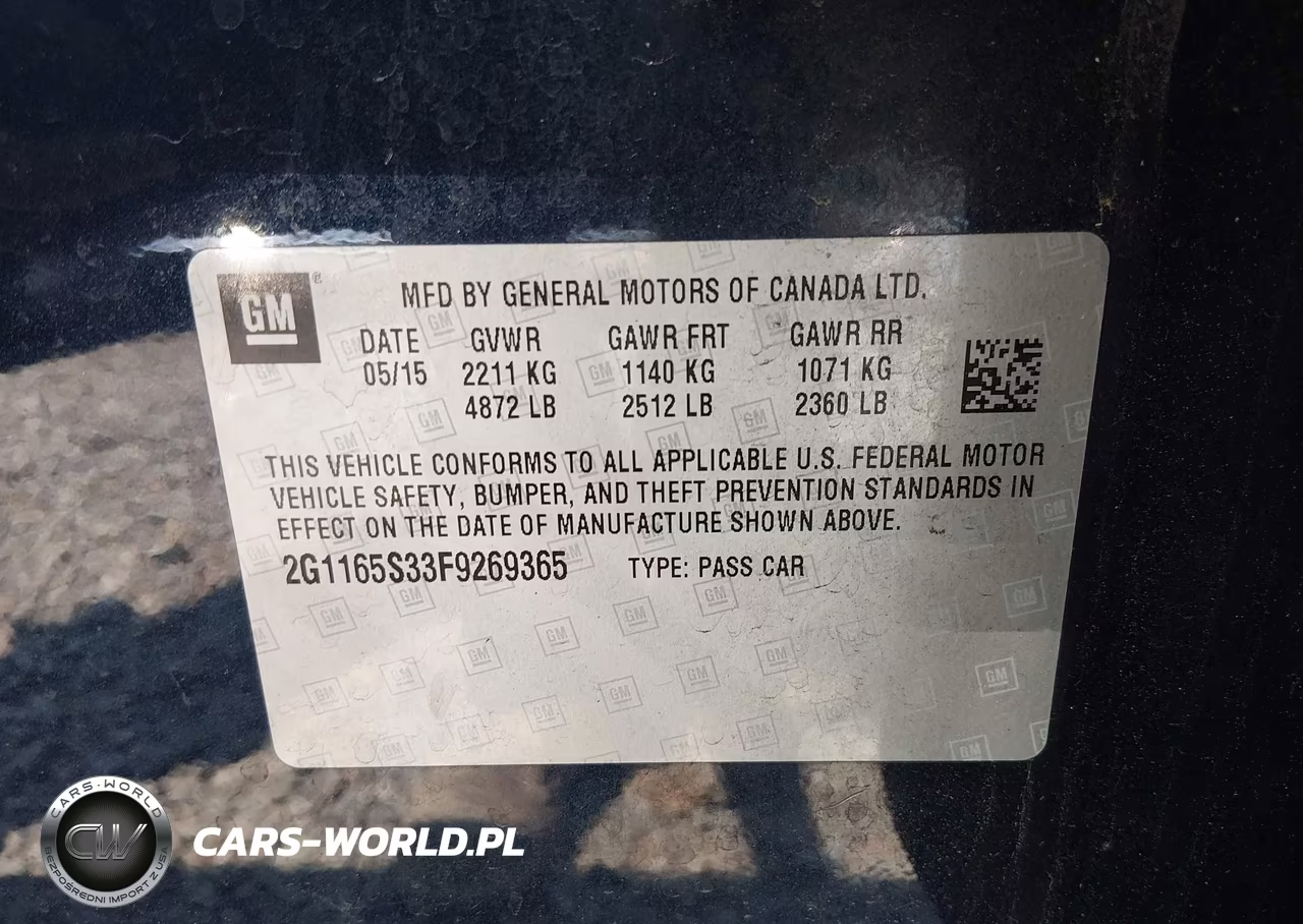 2015 Chevrolet Impala 2Lz VIN:2G1165S33F9269365 - 9