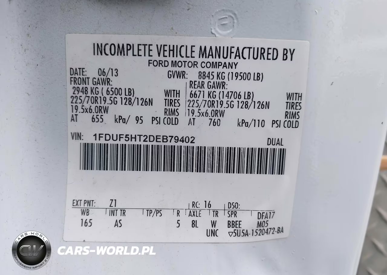 2013 Ford F-550 Chassis Xl VIN:1FDUF5HT2DEB79402 - 8