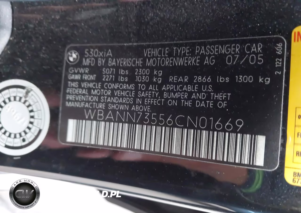 2006 BMW 530Xit VIN:WBANN73556CN01669 - 9