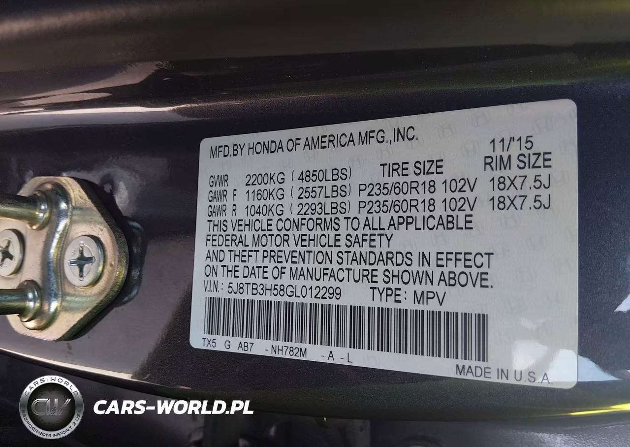 2016 Acura Rdx VIN:5J8TB3H58GL012299 - 9