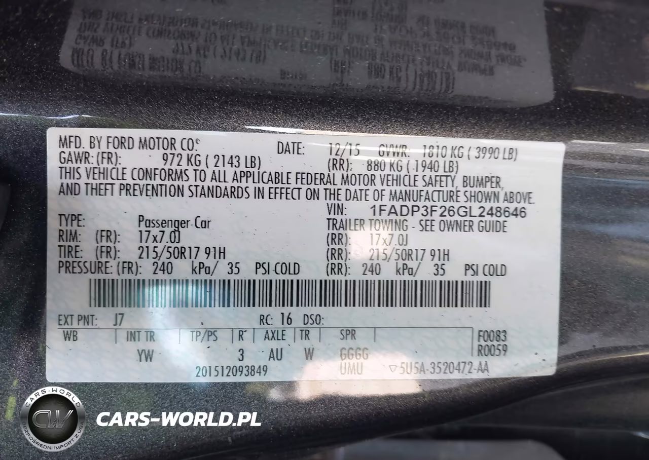 2016 Ford Focus Se VIN:1FADP3F26GL248646 - 9