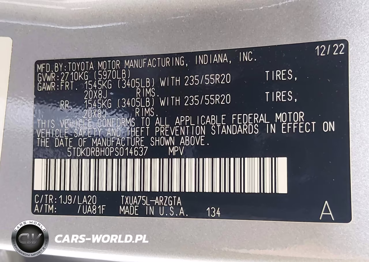 2023 Toyota Highlander Hybrid Br VIN:5TDKDRBH0PS014637 - 9