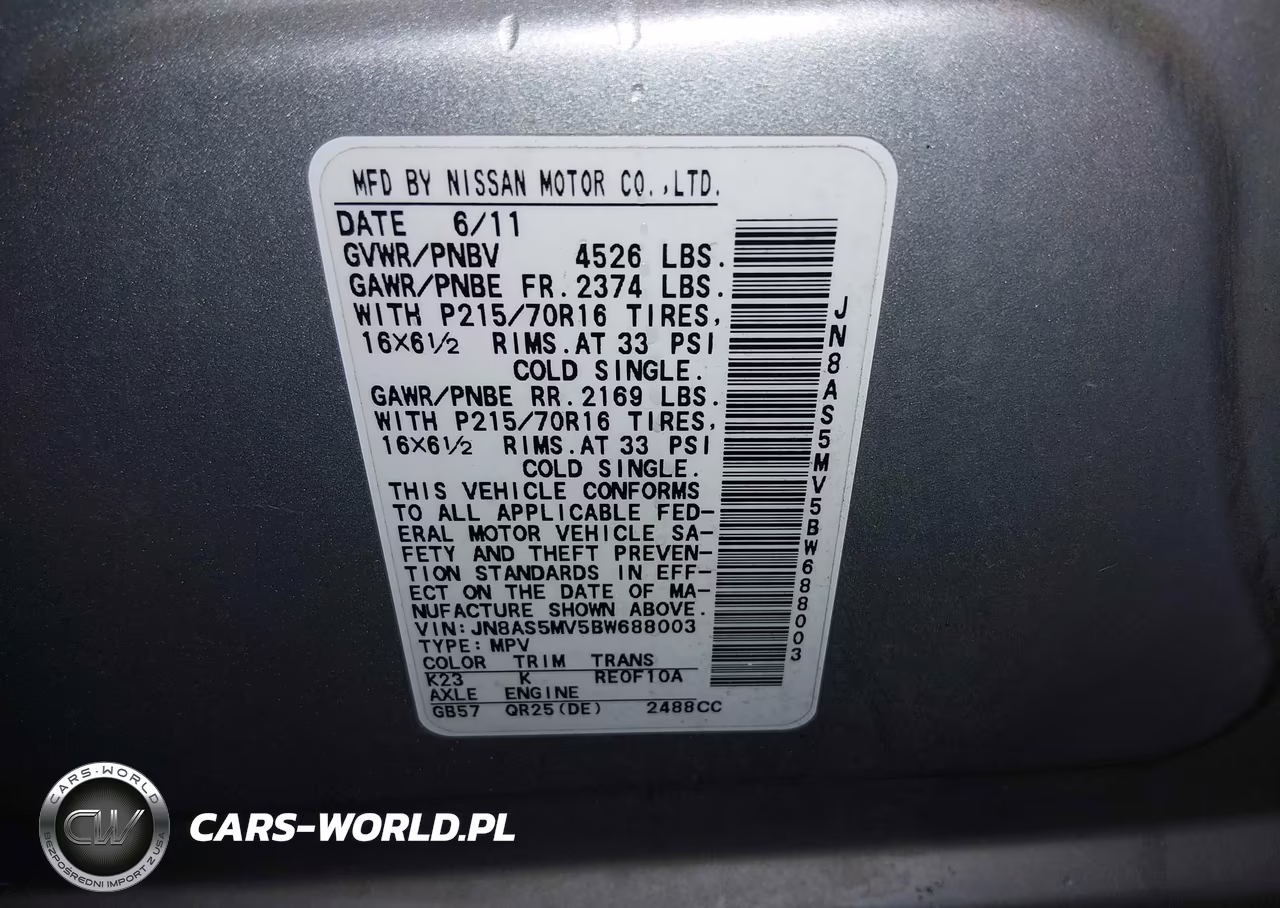 2011 Nissan Rogue S VIN:JN8AS5MV5BW688003 - 9