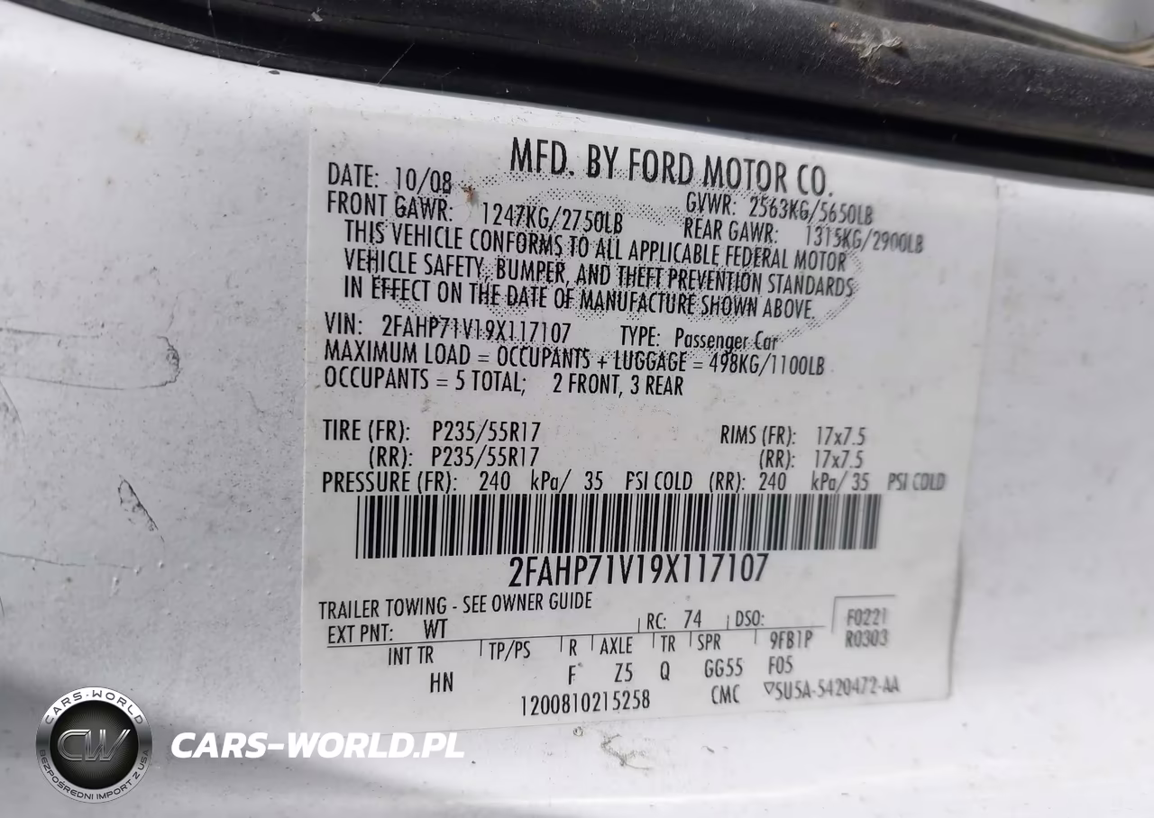 2009 Ford Crown Victoria Police Interceptor VIN:2FAHP71V19X117107 - 9