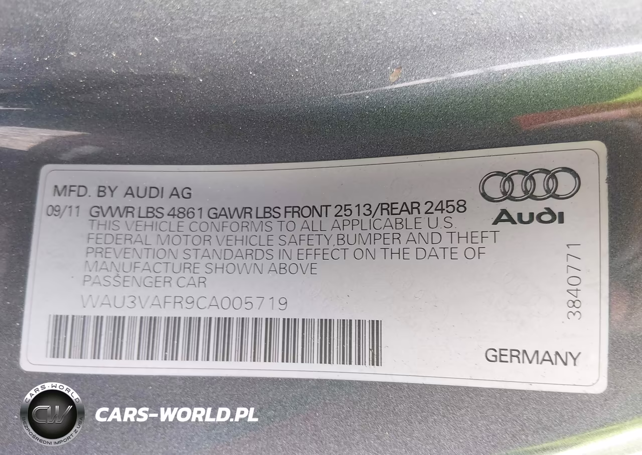 2012 Audi S5 Prestige VIN:WAU3VAFR9CA005719 - 9