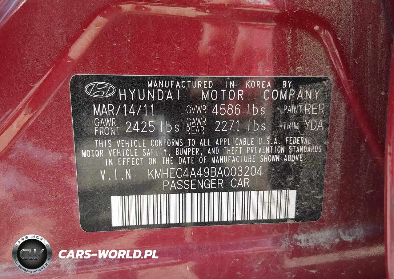 2011 Hyundai Sonata Hybrid VIN:KMHEC4A49BA003204 - 9