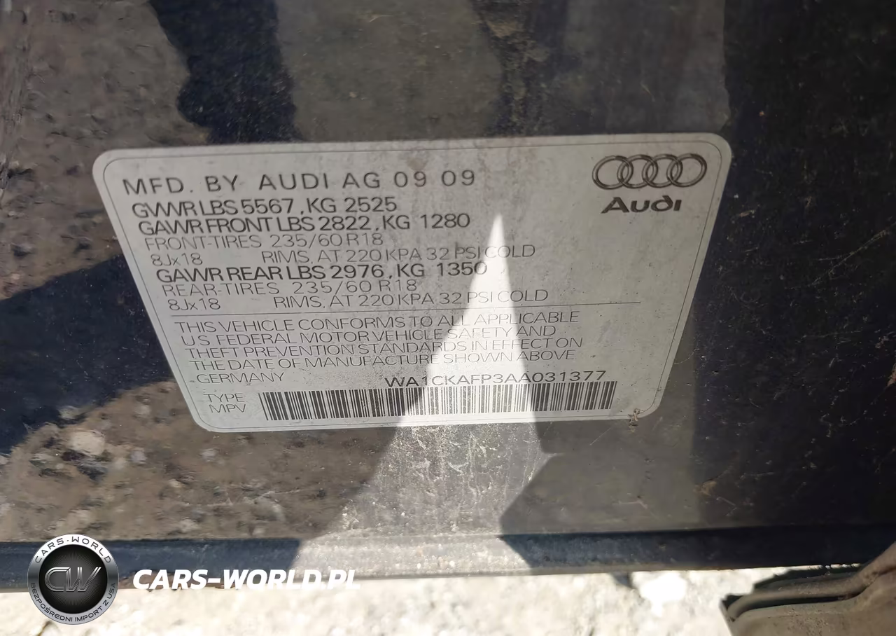 2010 Audi Q5 3.2 Premium VIN:WA1CKAFP3AA031377 - 9