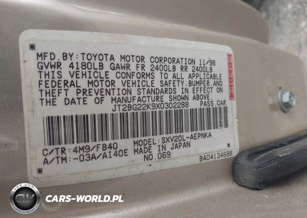 1999 Toyota Camry Le VIN:JT2BG22K9X0302288 - 9