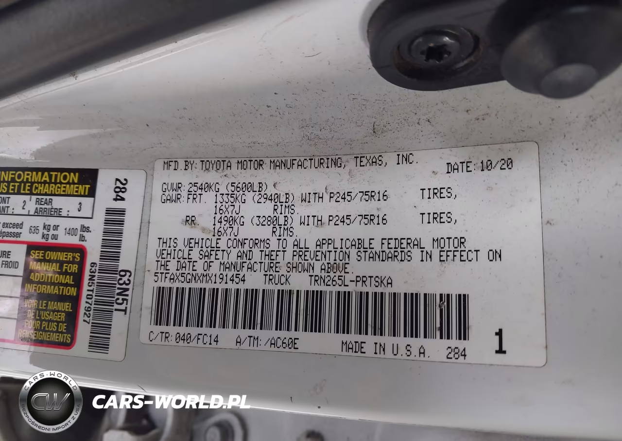 2021 Toyota Tacoma Sr5 VIN:5TFAX5GNXMX191454 - 9
