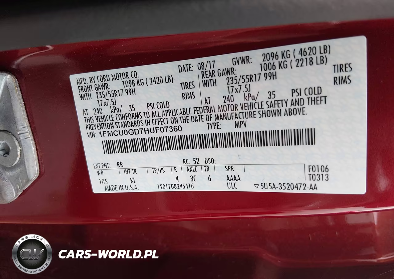 2017 Ford Escape Se VIN:1FMCU0GD7HUF07360 - 9