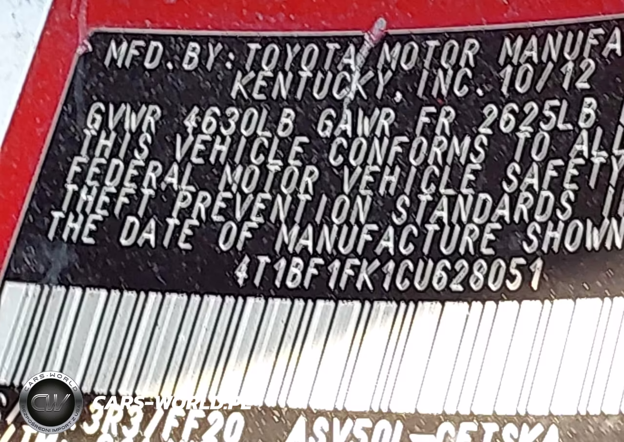 2012 Toyota Camry Se Limited Edition VIN:4T1BF1FK1CU628051 - 9