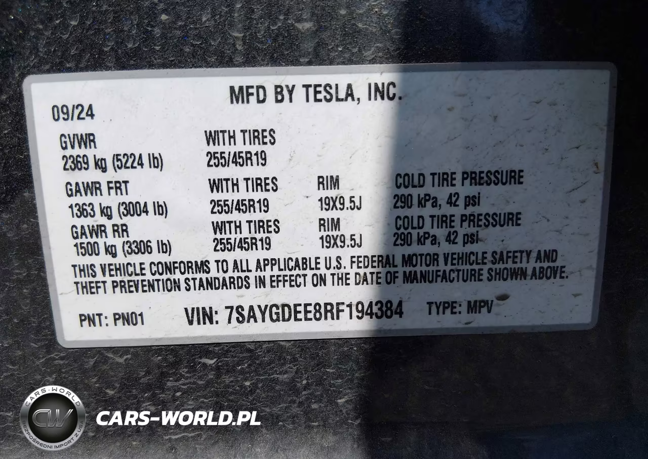 2024 Tesla Model Y Long Range Dual Motor All-Wheel Drive VIN:7SAYGDEE8RF194384 - 9