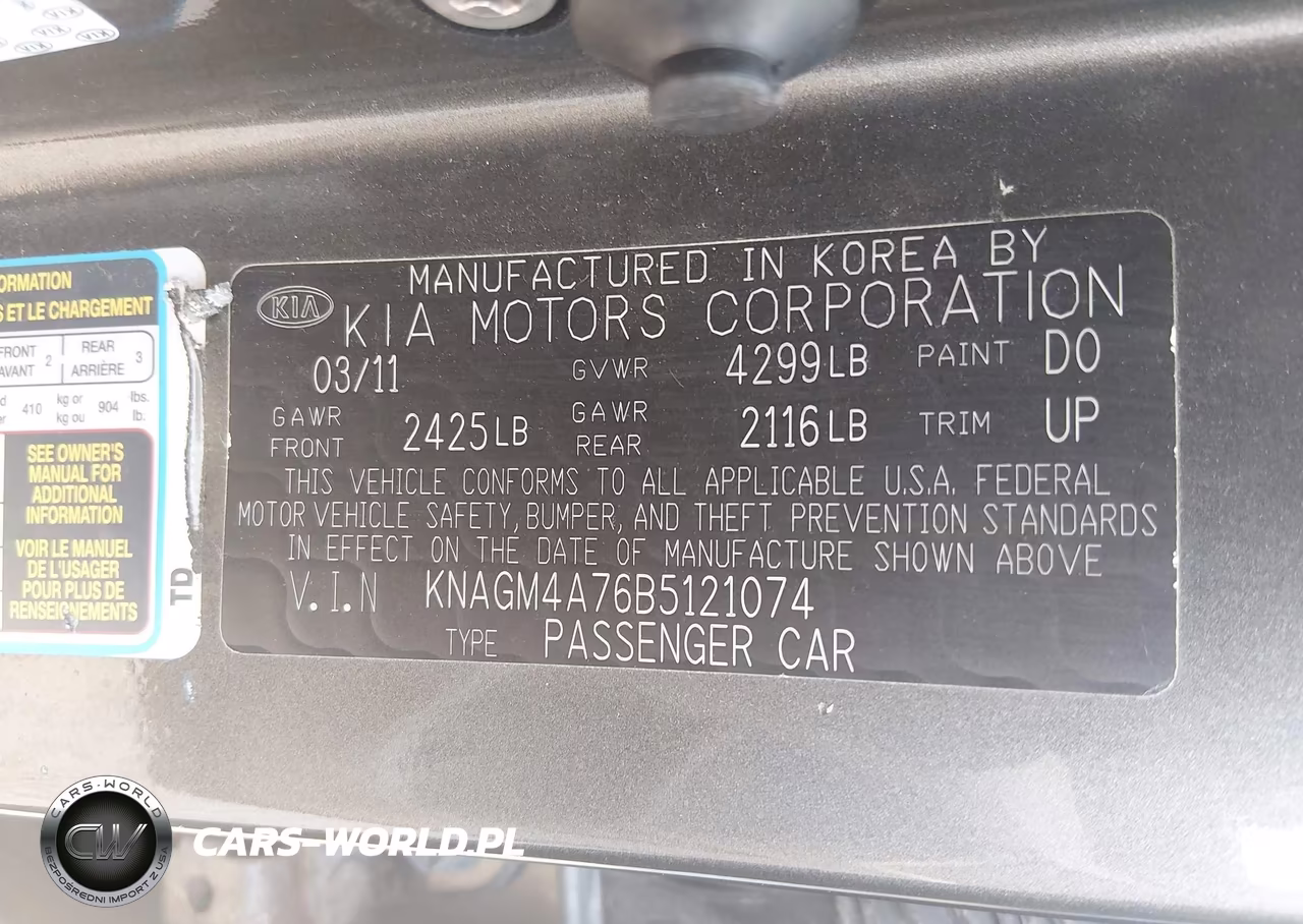 2011 Kia Optima Lx VIN:KNAGM4A76B5121074 - 9