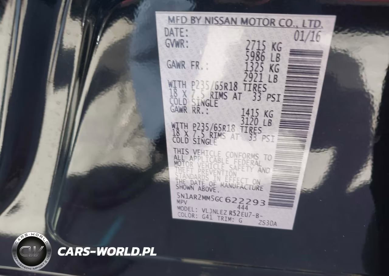 2016 Nissan Pathfinder Sv VIN:5N1AR2MM5GC622293 - 9