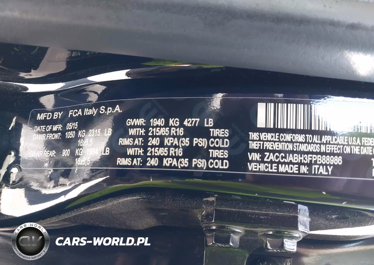 2015 Jeep Renegade Latitude VIN:ZACCJABH3FPB88986 - 9