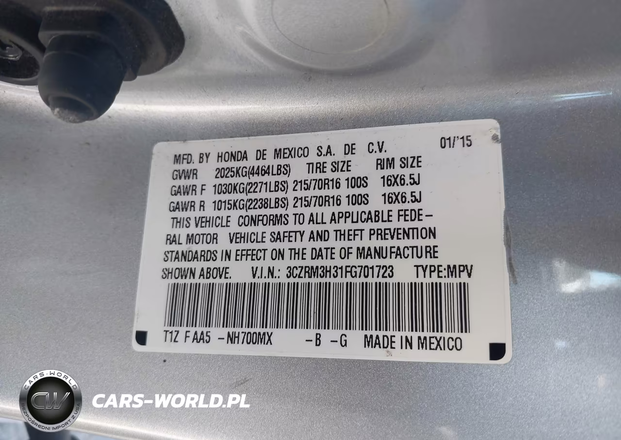 2015 Honda Cr-V Lx VIN:3CZRM3H31FG701723 - 9