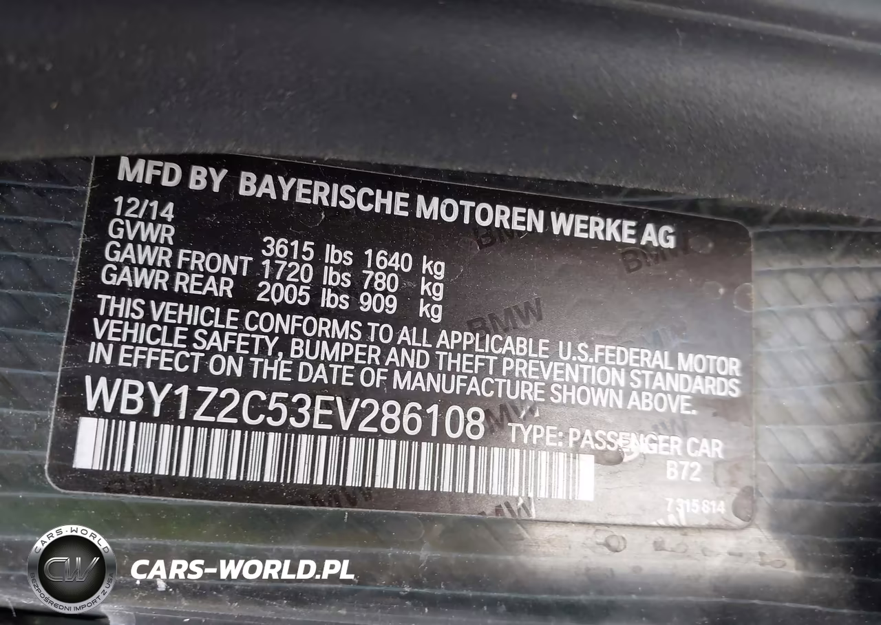 2014 BMW I3 VIN:WBY1Z2C53EV286108 - 9
