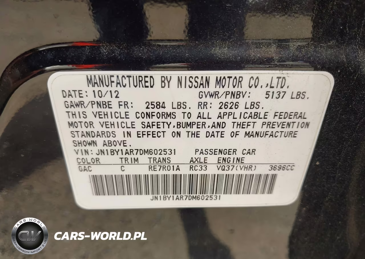 2013 Infiniti M37X VIN:JN1BY1AR7DM602531 - 9