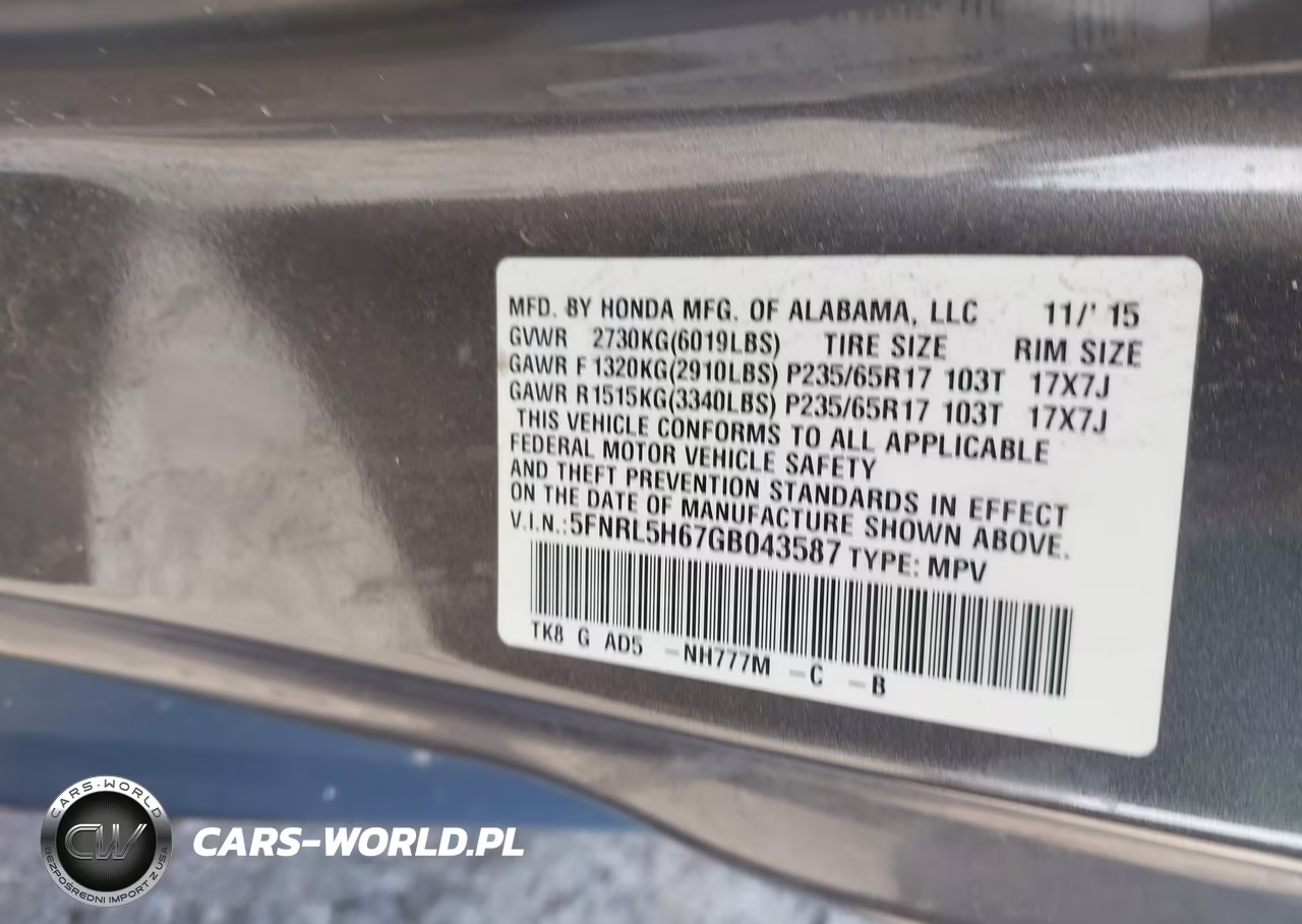 2016 Honda Odyssey Ex-L VIN:5FNRL5H67GB043587 - 9