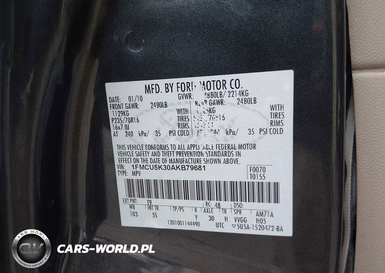 2010 Ford Escape Hybrid Limited VIN:1FMCU5K30AKB79681 - 9