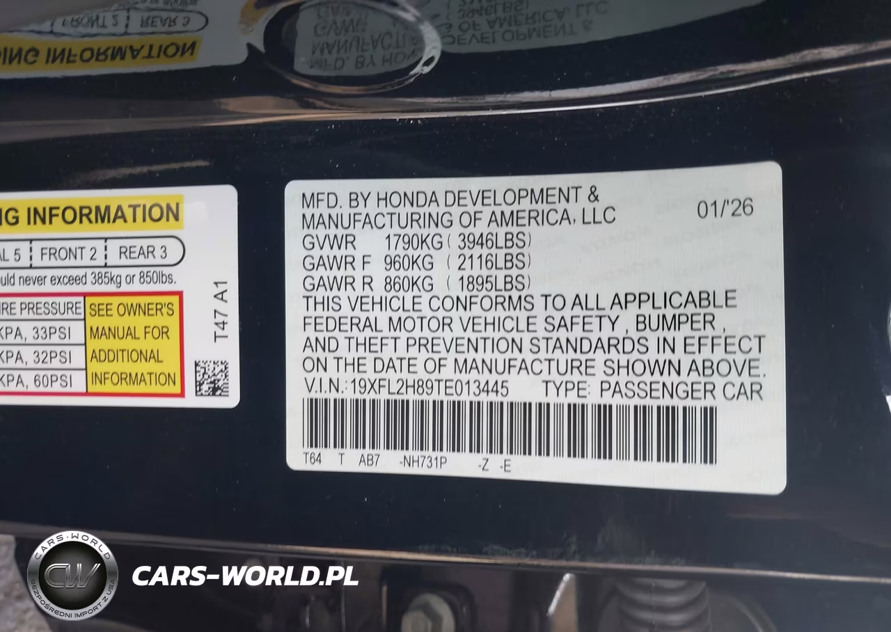 2026 Honda Civic Sport VIN:19XFL2H89TE013445 - 9