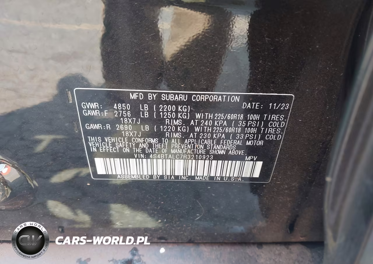 2024 Subaru Outback Onyx Edition VIN:4S4BTALC7R3210923 - 9