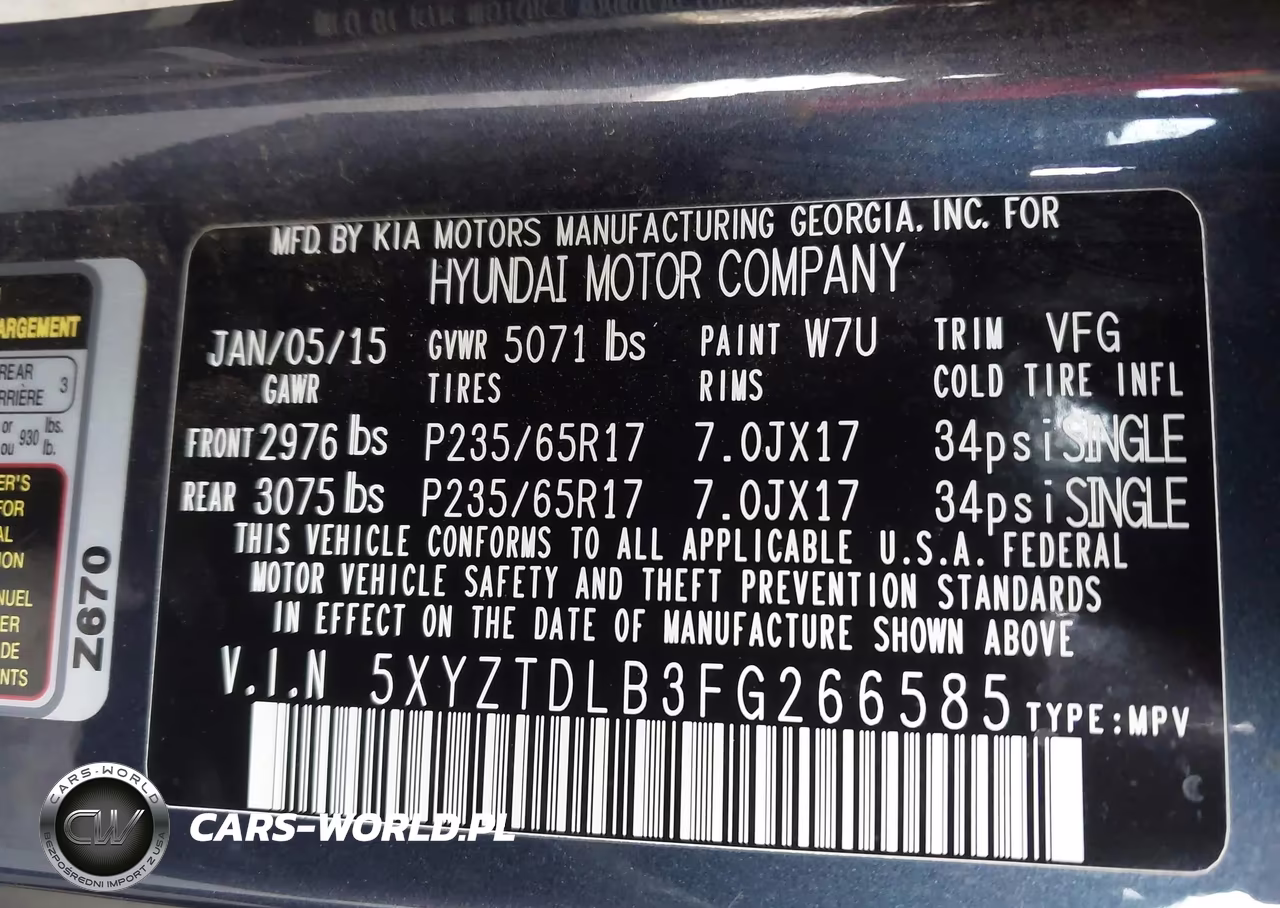 2015 Hyundai Santa Fe Sport 2.4L VIN:5XYZTDLB3FG266585 - 9
