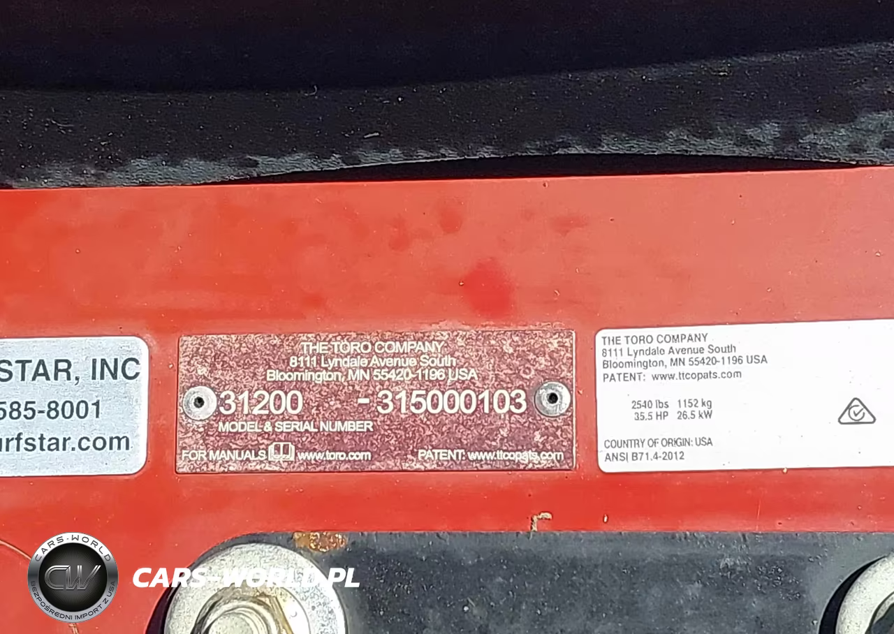 2015 Toro 31200 VIN:315000103 - 9
