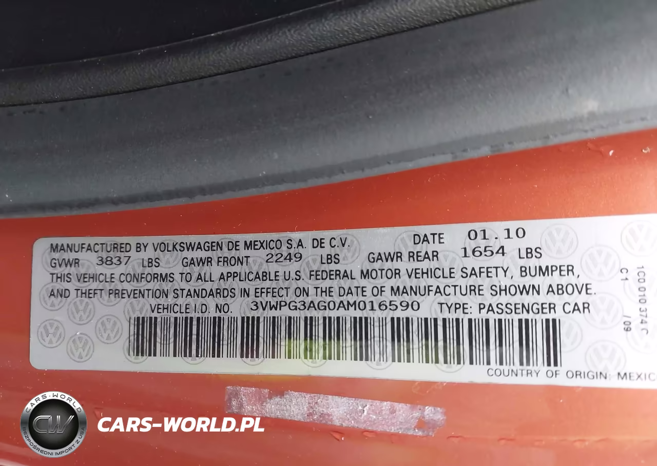 2010 Volkswagen New Beetle 2.5L Red Rock Edition VIN:3VWPG3AG0AM016590 - 9