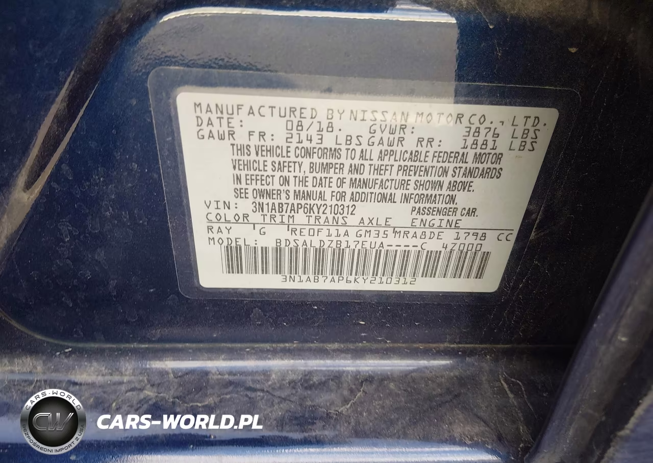 2019 Nissan Sentra Sv VIN:3N1AB7AP6KY210312 - 9