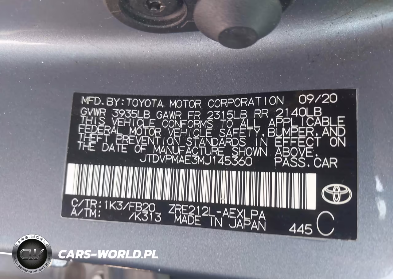 2021 Toyota Corolla Le VIN:JTDVPMAE3MJ145360 - 9
