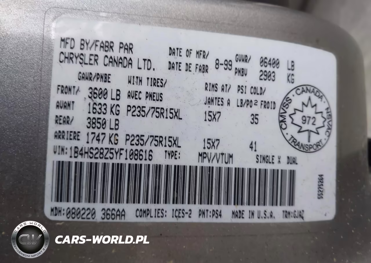 2000 Dodge Durango VIN:1B4HS28Z5YF108616 - 9