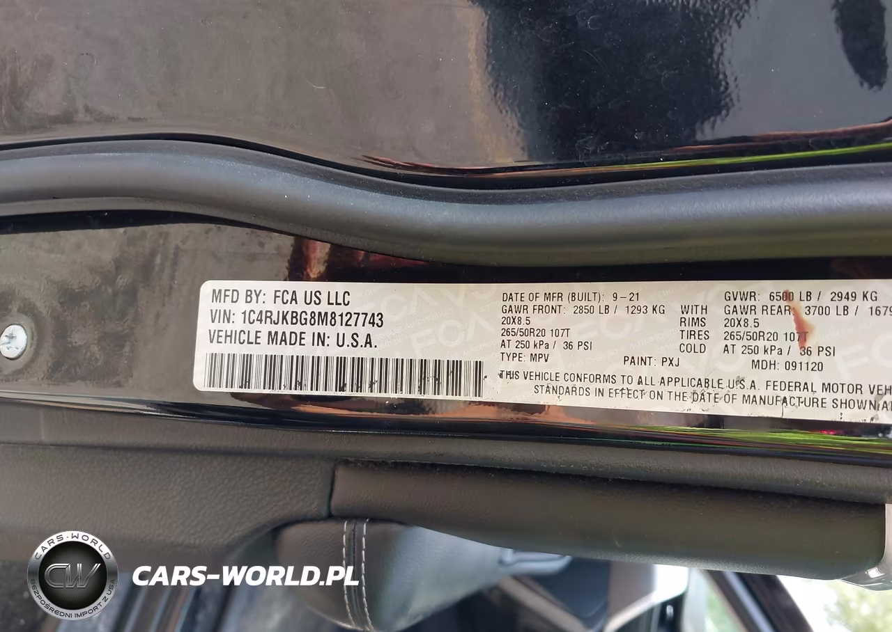 2021 Jeep Grand Cherokee L Limited 4X4 VIN:1C4RJKBG8M8127743 - 9