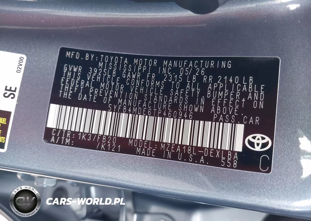 2026 Toyota Corolla Le VIN:5YFB4MDE6TP460946 - 9
