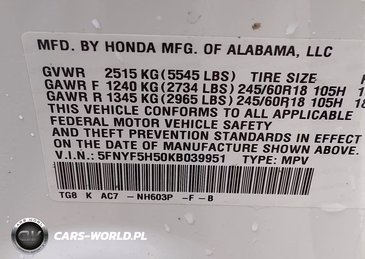 2019 Honda Pilot Ex-L VIN:5FNYF5H50KB039951 - 9
