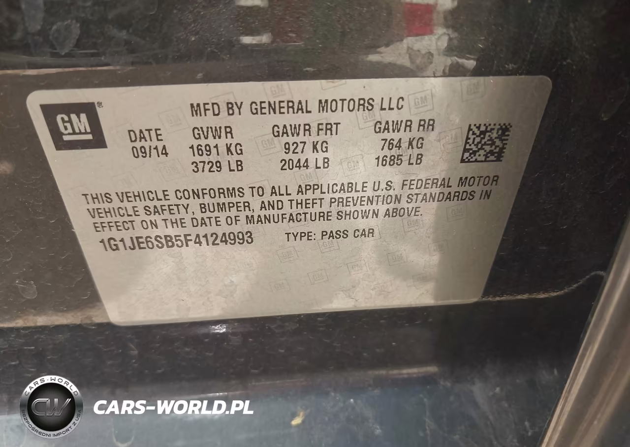 2015 Chevrolet Sonic Ltz Auto VIN:1G1JE6SB5F4124993 - 9