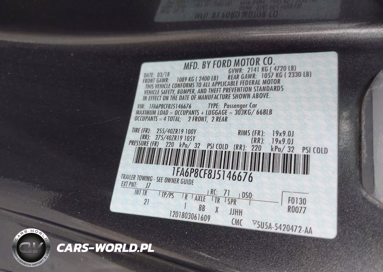 2018 Ford Mustang Gt VIN:1FA6P8CF8J5146676 - 9