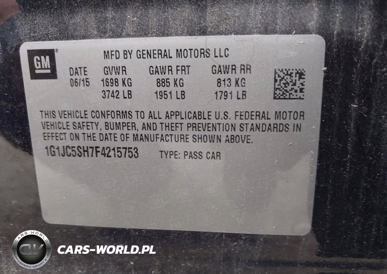 2015 Chevrolet Sonic Lt Auto VIN:1G1JC5SH7F4215753 - 9