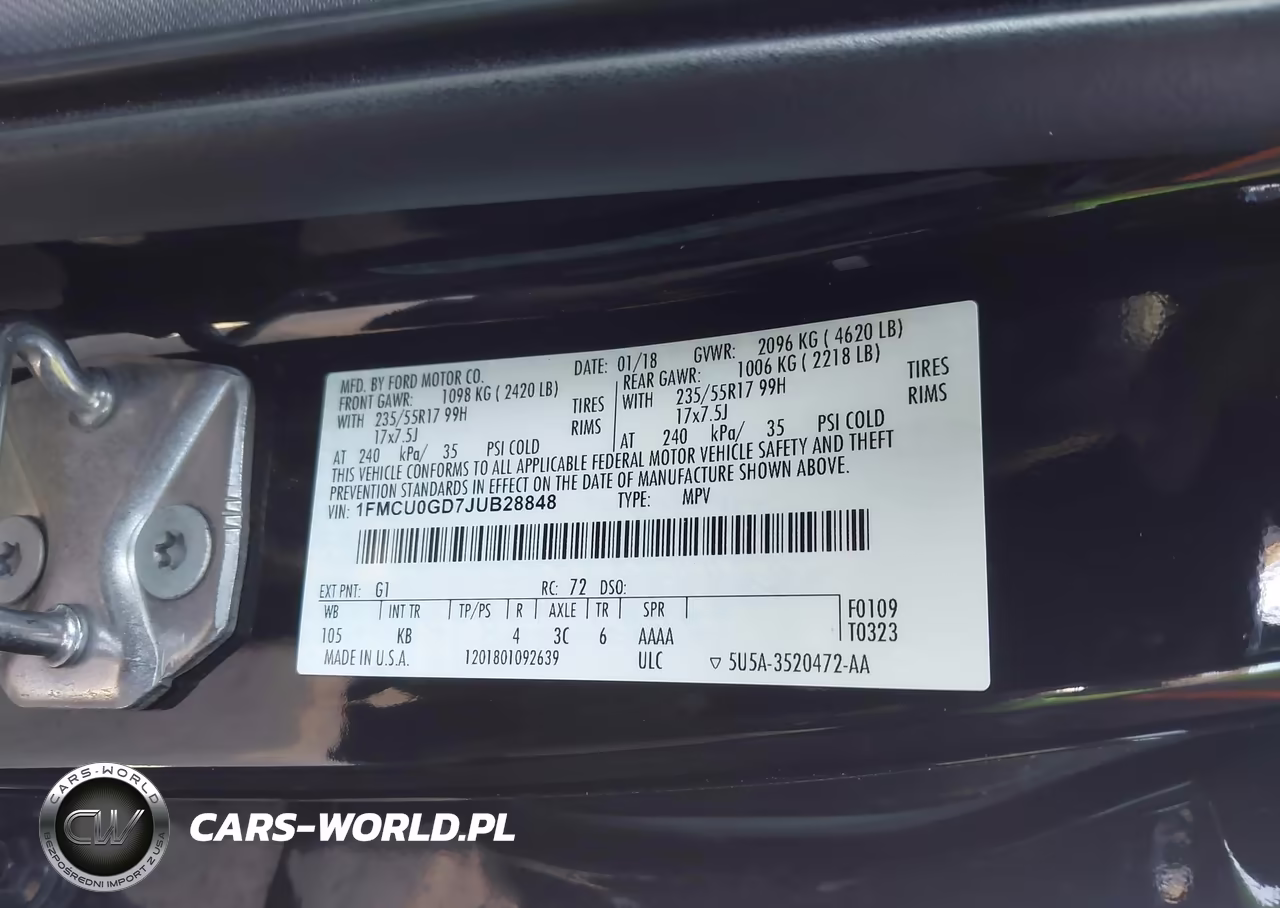 2018 Ford Escape Se VIN:1FMCU0GD7JUB28848 - 9