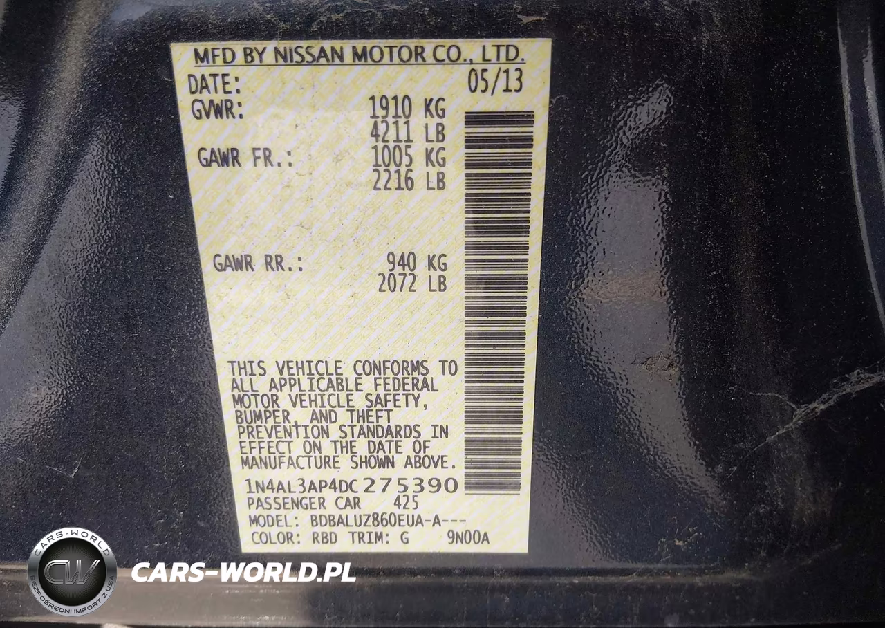 2013 Nissan Altima 2.5 Sv VIN:1N4AL3AP4DC275390 - 9