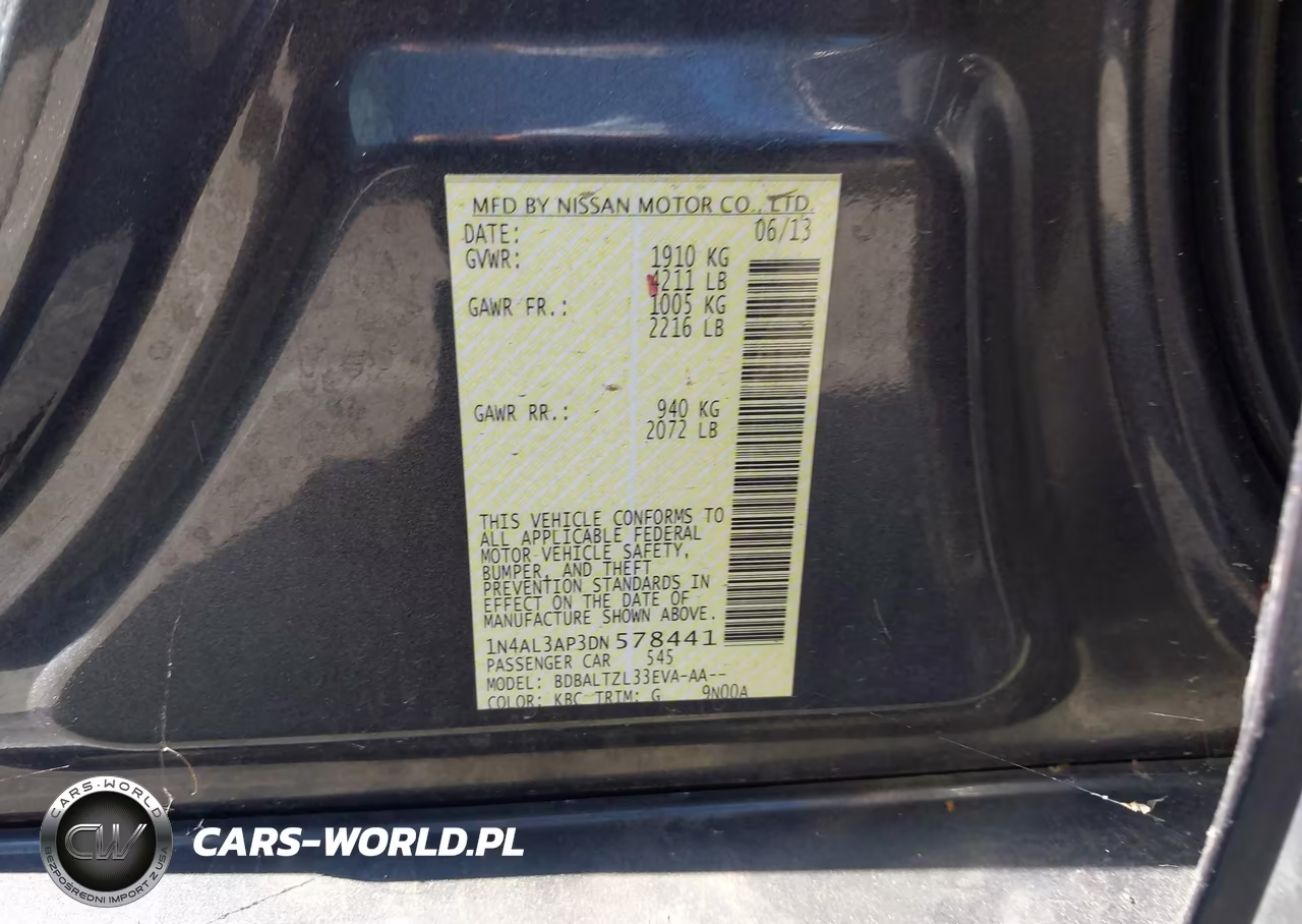 2013 Nissan Altima 2.5 Sv VIN:1N4AL3AP3DN578441 - 9
