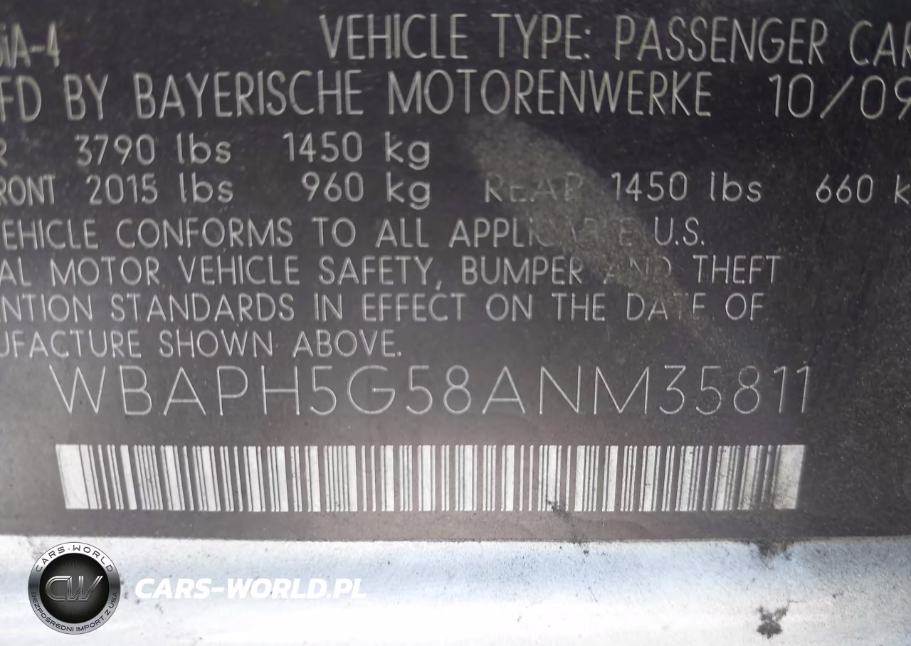2010 BMW 328I VIN:WBAPH5G58ANM35811 - 9