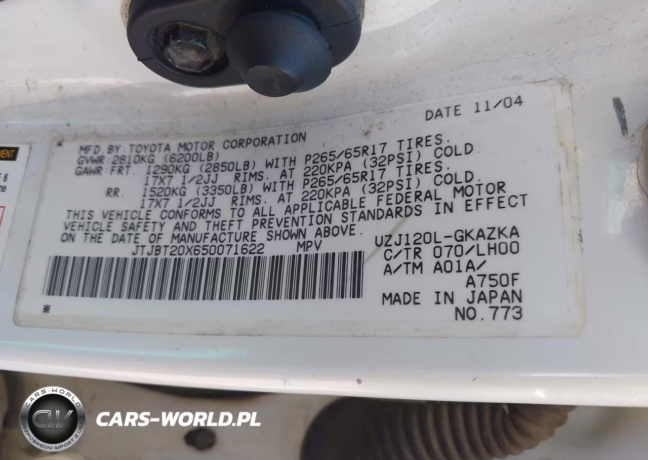 2005 Lexus Gx 470 VIN:JTJBT20X650071622 - 9