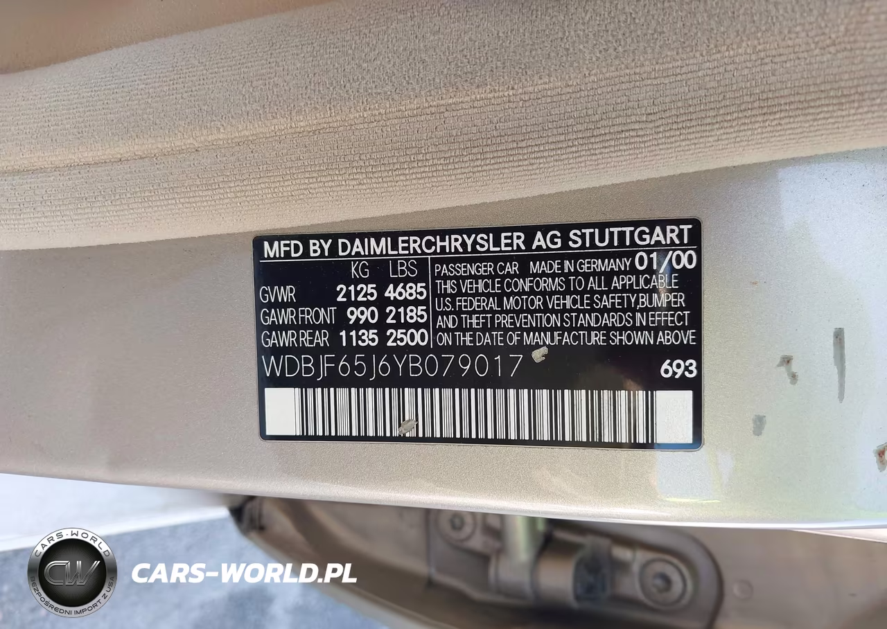 2000 Mercedes-Benz E 320 VIN:WDBJF65J6YB079017 - 9