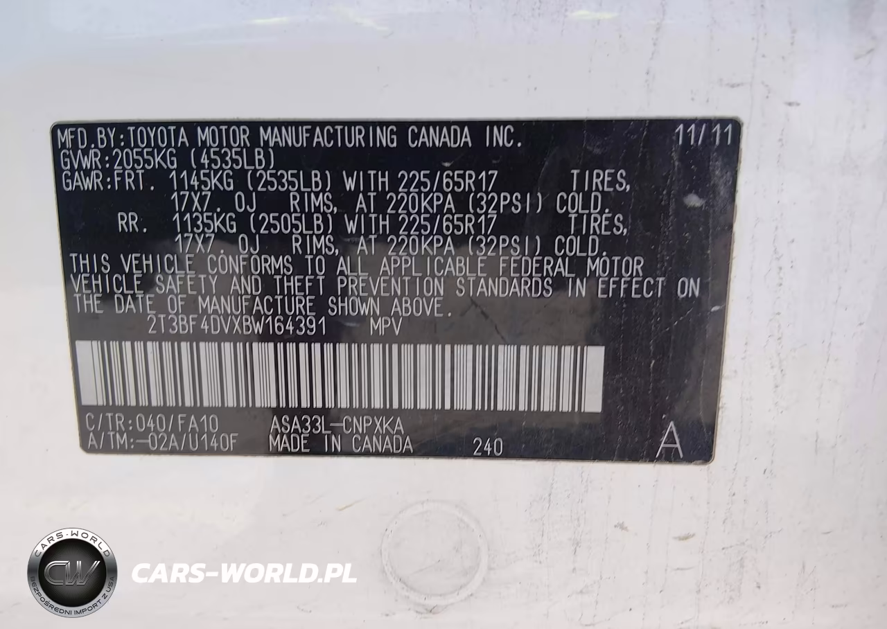 2011 Toyota Rav4 VIN:2T3BF4DVXBW164391 - 9