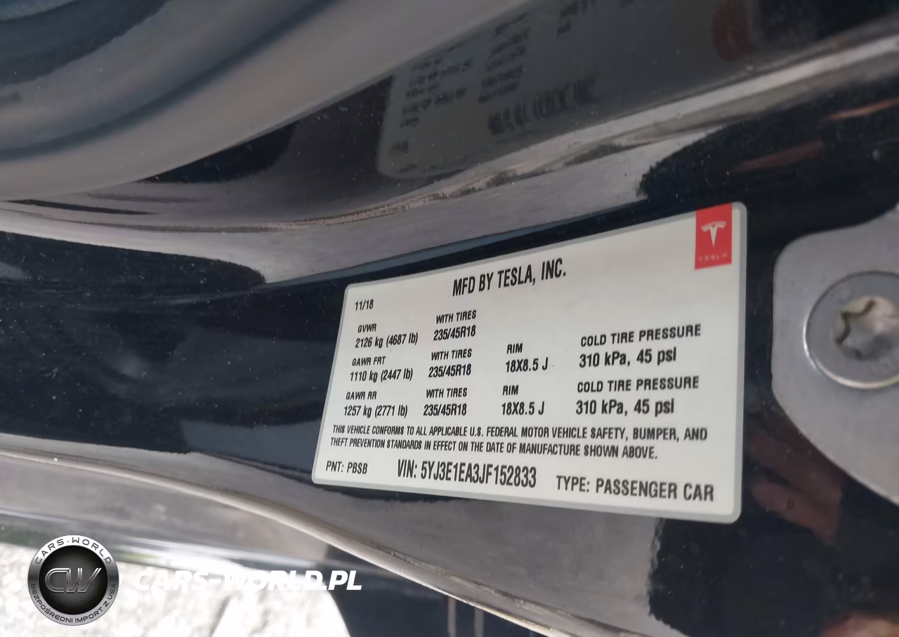 2018 Tesla Model 3 Long Range-Mid Range VIN:5YJ3E1EA3JF152833 - 9