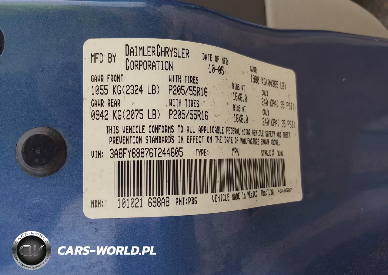 2006 Chrysler Pt Cruiser Limited VIN:3A8FY68876T244605 - 9