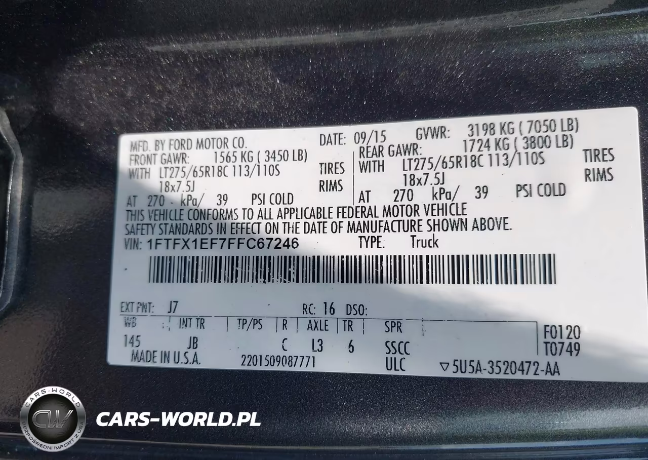 2015 Ford F-150 Xlt VIN:1FTFX1EF7FFC67246 - 9